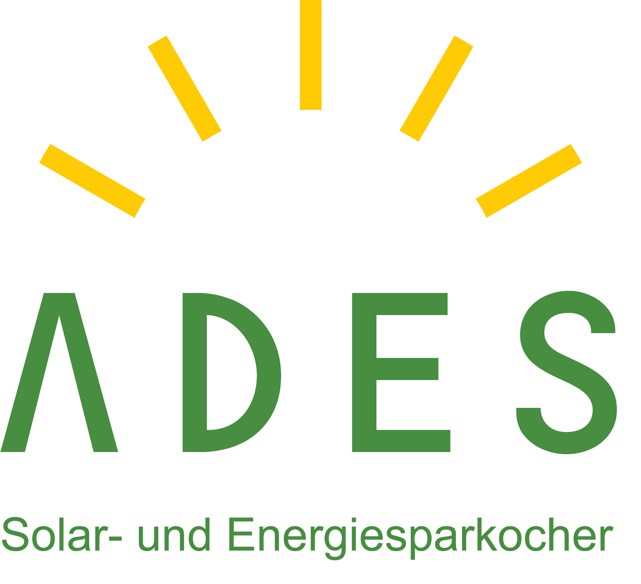 the logo for ades solar und energieparkcher.